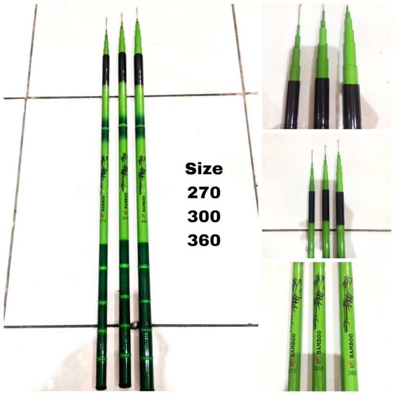 Tegek Murah 300 cm Ruas Pendek 40 cm Bless Salmon Pole Action