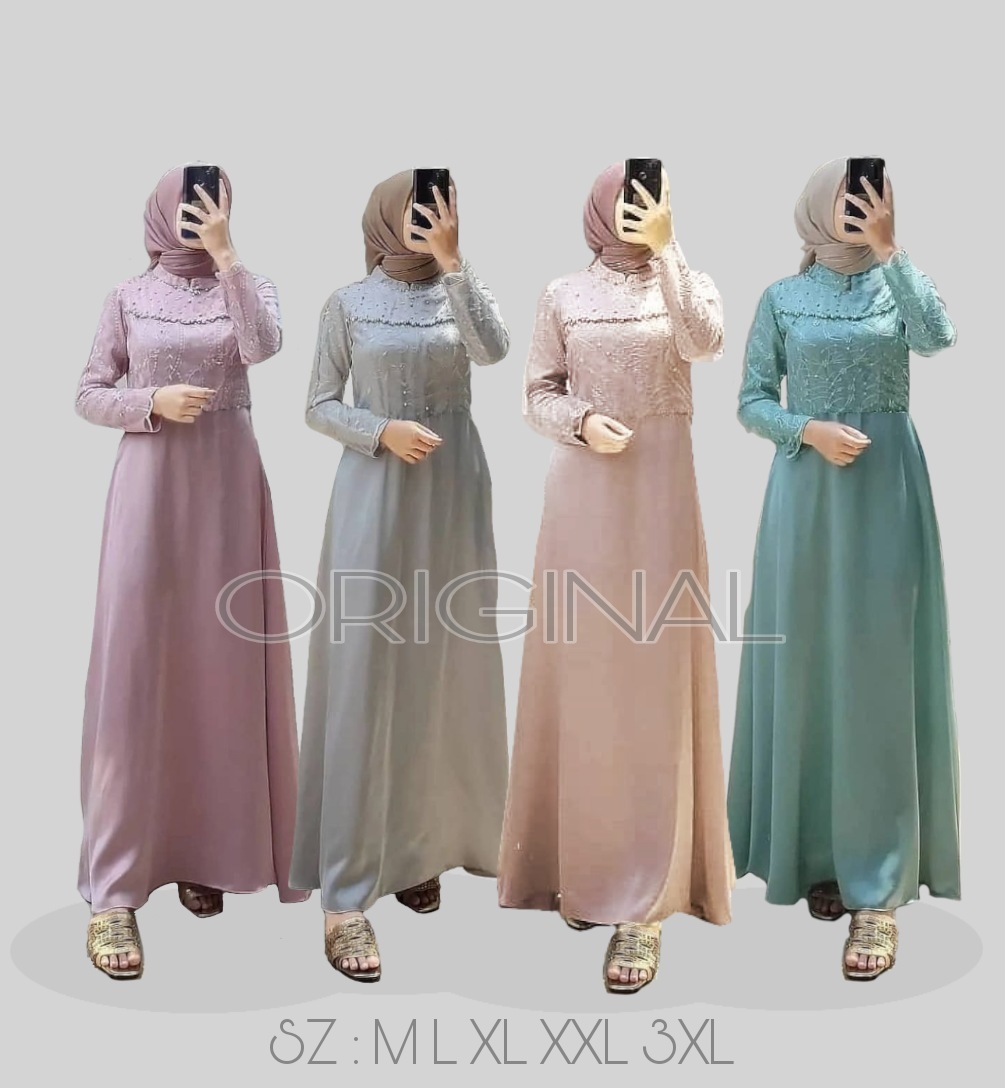 Gamis Brukat Kekinian Model Terbaru 2022 Baju Kondangan Wanita