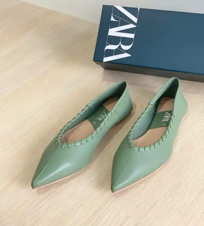 zara green mules