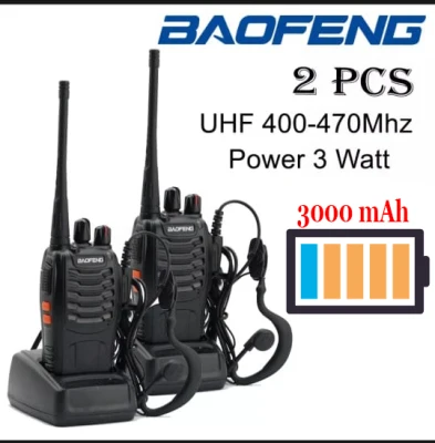 2 Unit Baofeng Radio HT Handy Talky / Walkie talkie Baofeng BF-888S / BF888s battery 3000mAh