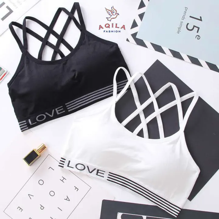 Aqila Sport Bra Bh Push Up Senam Yoga Fitness Wanita Pakaian Dalam Wanita Tali Silang Import 275 Lazada Indonesia