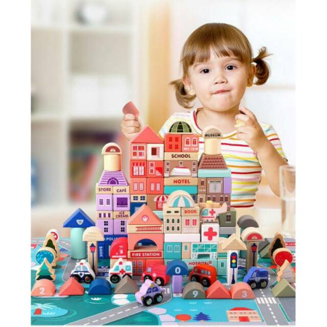 Magic color best sale city building blocks