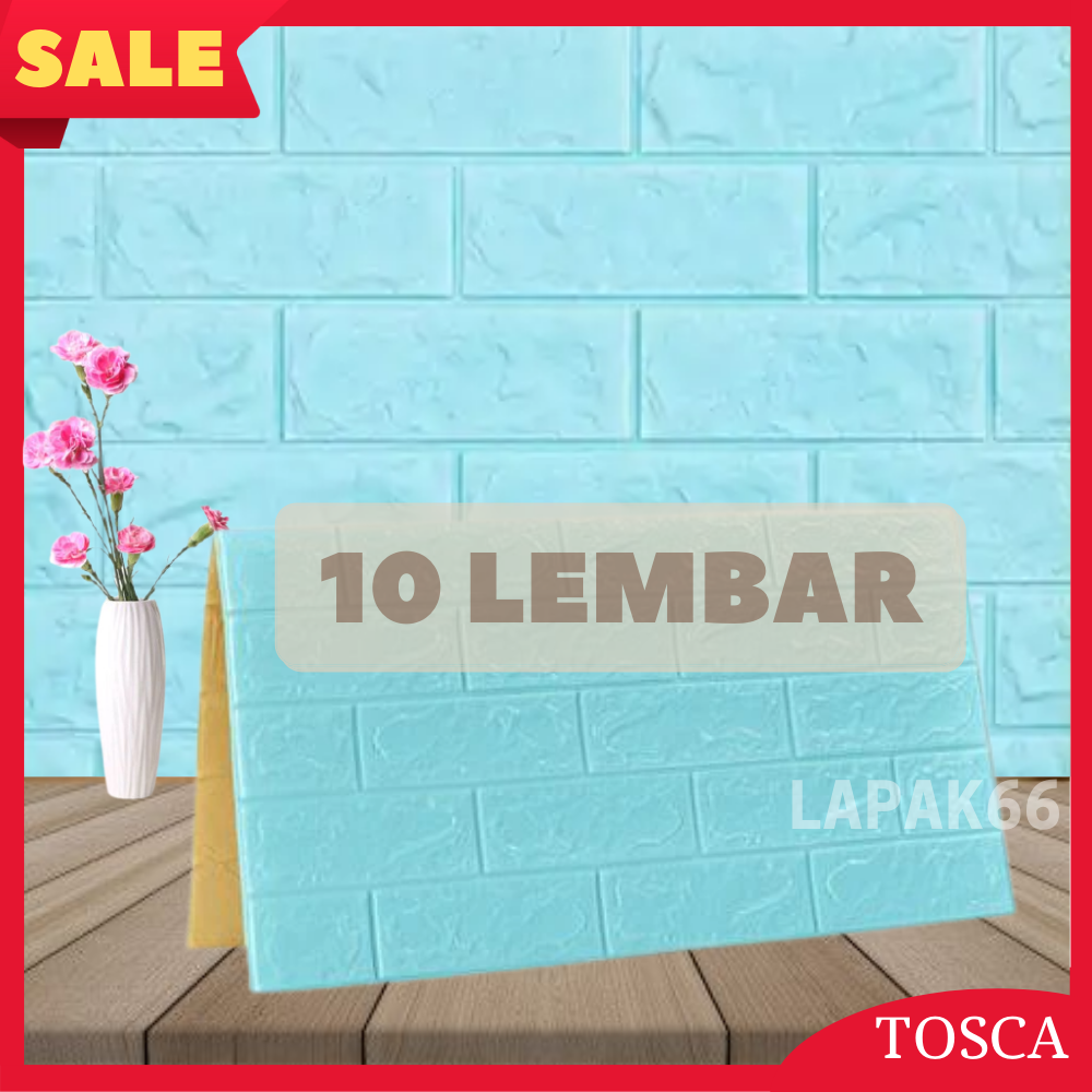 [ISI 10 LEMBAR] Stiker Wallpaper Dinding 3D Embosed Model Bata