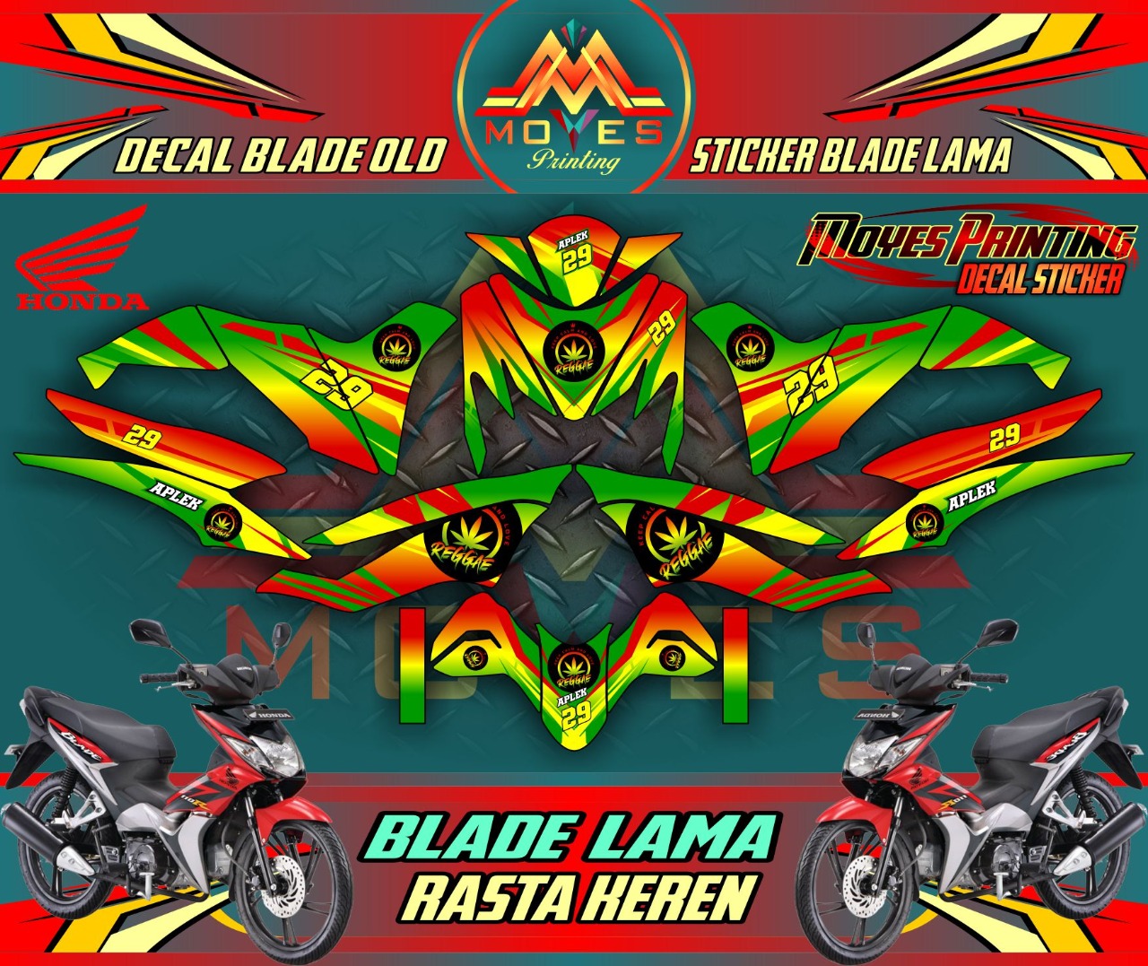 DECAL STICKER FULL BODY BLADE LAMA RASTA - SPEC B | Lazada Indonesia