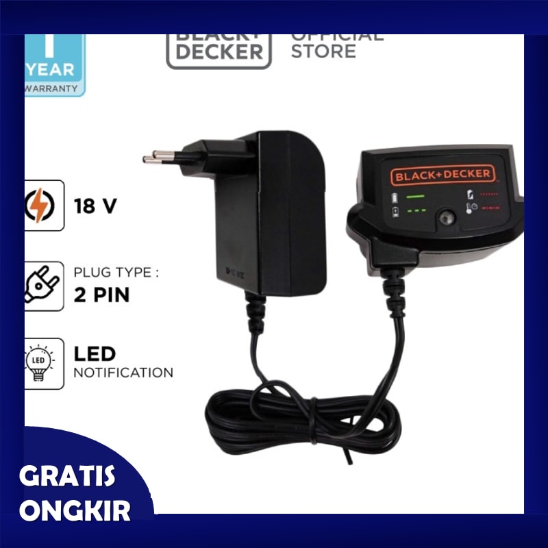 Bisa COD] Black+Decker Charger Adaptor Battery 18V (N588726) Bor
