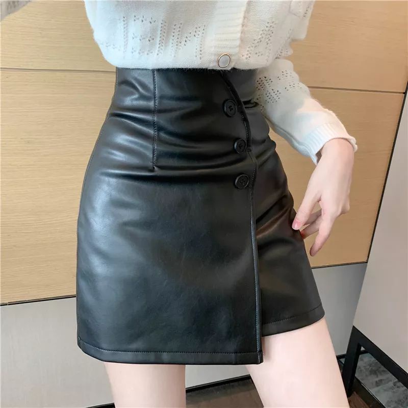 leather mini skirt