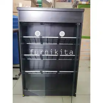 Rak Sepatu Kayu Kaca 12 Pasang Minimalis Modern Dengan Rak Serbaguna Lazada Indonesia