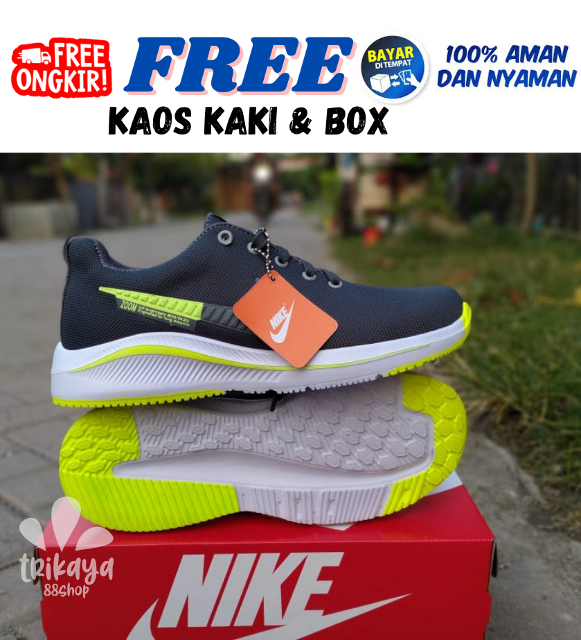 SEPATU TERBARU NIKE88 FLYKNITE ZOOM ABU-ABU STABILO (NKG-01) SEPATU OLAHRAGA PRIA /SEPATU RUNNING /SEPATU VOLLY,SEPATU FUTSAL,SEPATU SPORT,SEPATU SEKOLAH/SEPATU KEREN TERBARU 2020/SEPATU TERLARIS PRIA /SEPATU HARGA PROMO/ GRATIS ONGKIR/@TRIKAYA88SHOP