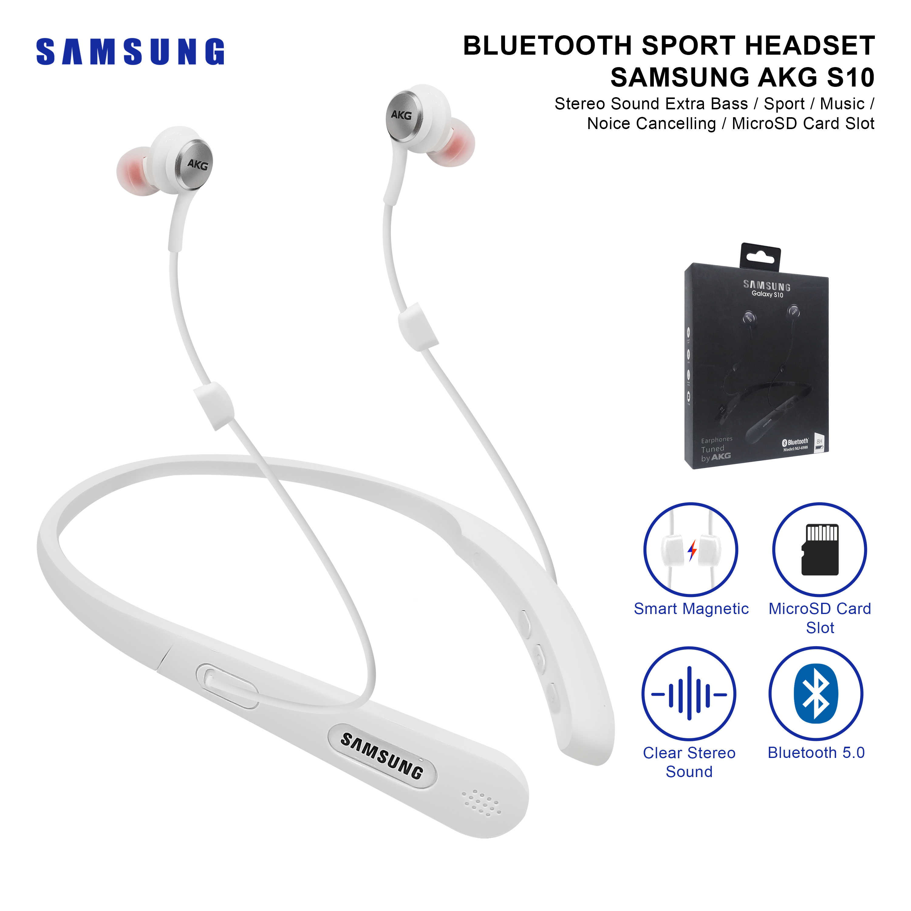 Headset sam AKG S10 Gaming HF Bluethooth sporty olahraga | Lazada Indonesia