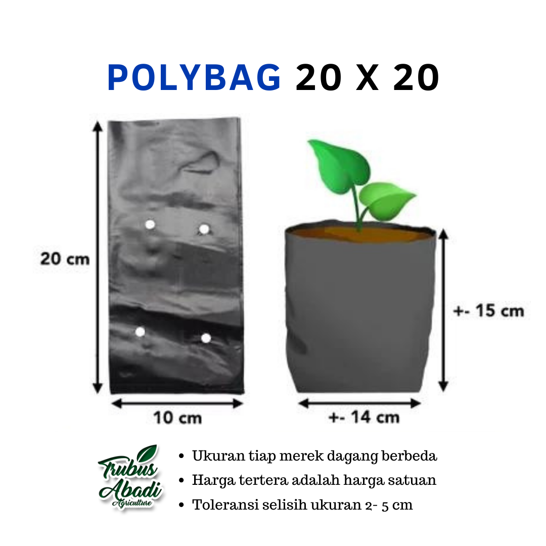 Polybag Tanaman Pot Plastik Polibek Polibag Ukuran 20x20 Peralatan