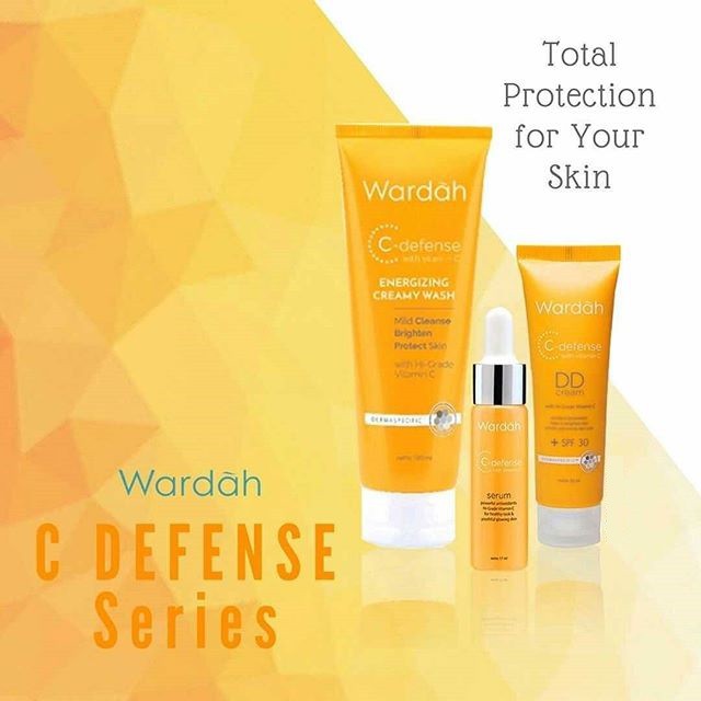 Paket Wardah C-Defense 3 macam / Pelembab muka / pencerah wajah / pengecil pori-pori