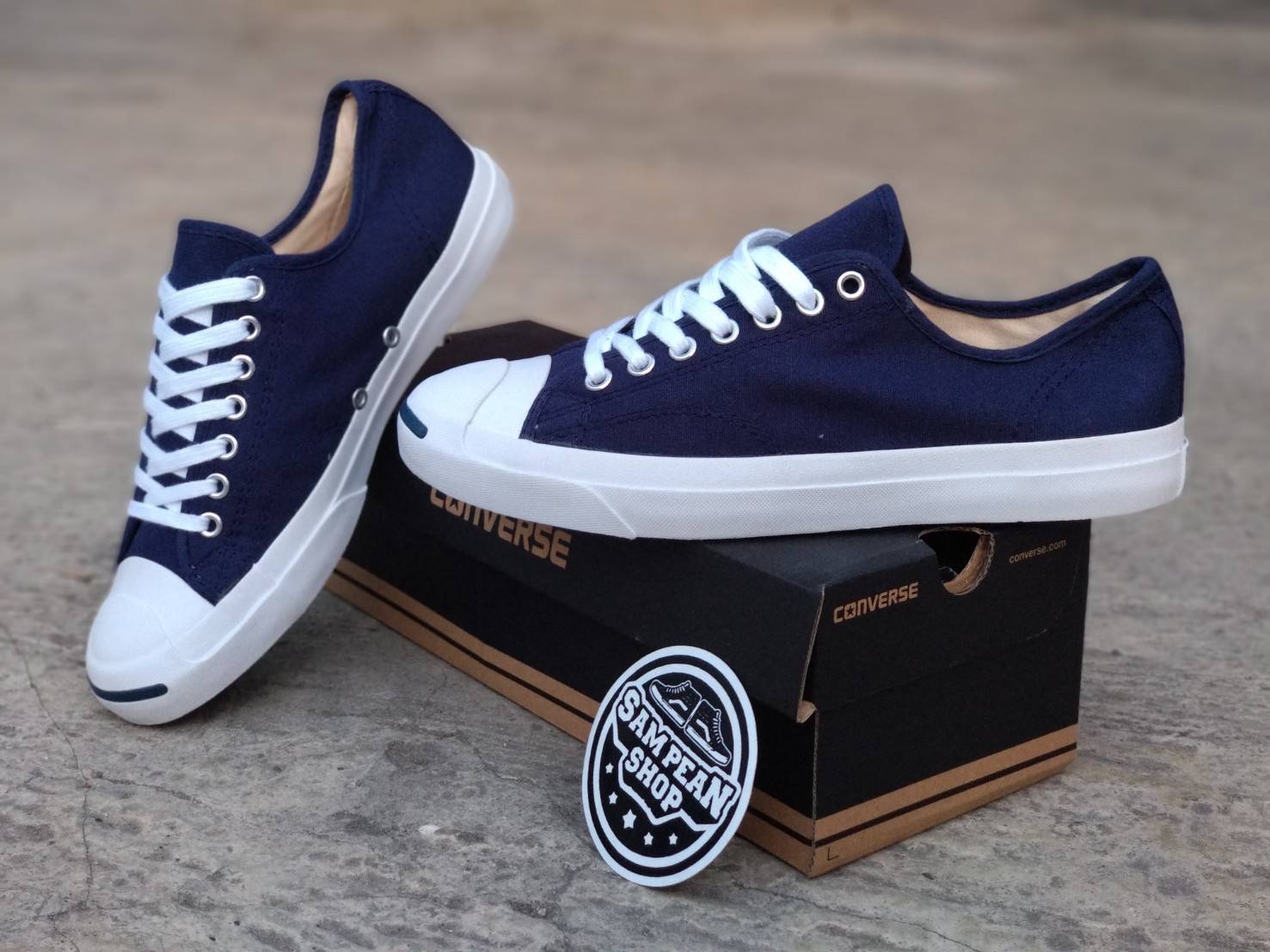 Sepatu Converse All star Jack purcell Ox low Navy blue white