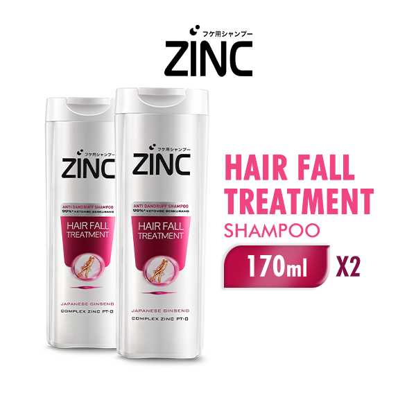 [Paket isi 2] ZINC Shampoo Hair Fall Treatment Botol 170ML Lazada