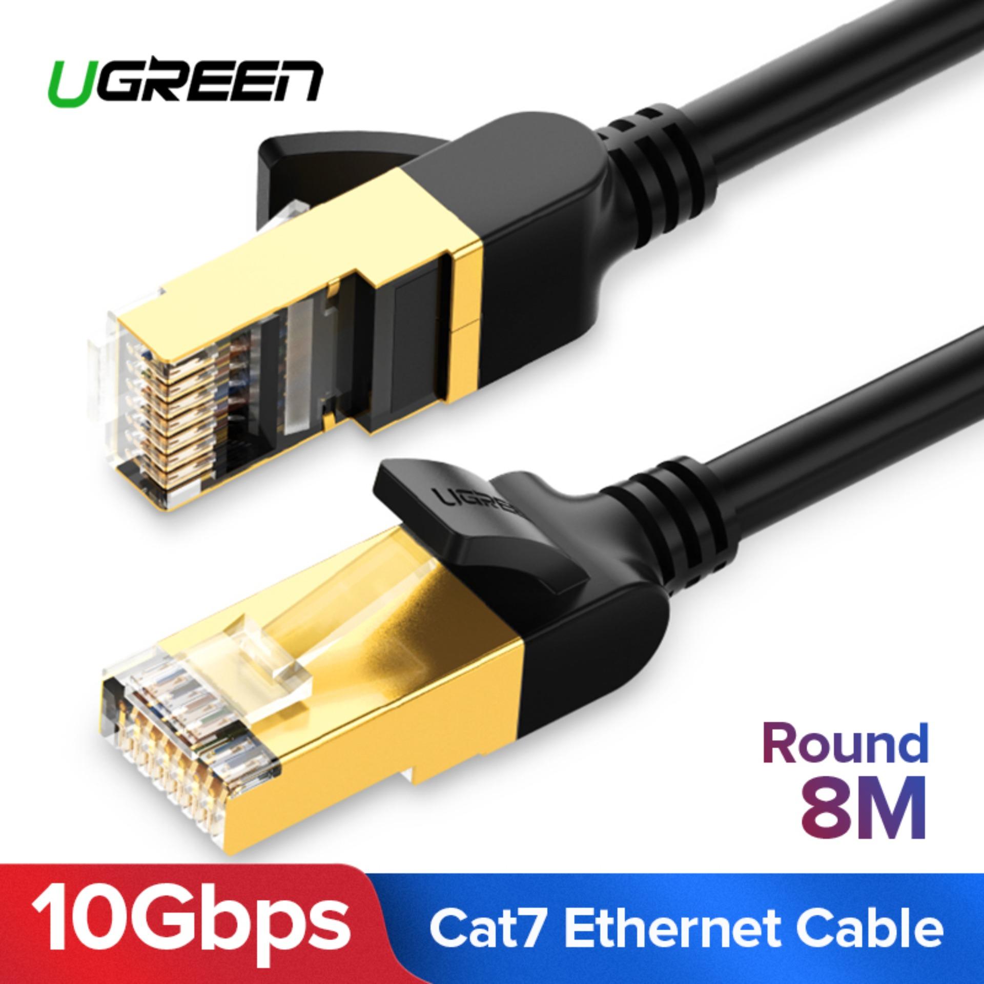 UGREEN 8Meter Ethernet Cable Cat7 10 Gigabit, RJ45 Network Cable 600Mhz Lan Wire Cord Shielded for Modem, Router, PC, Mac, Laptop, Playstation 4 PS4, PS3, PS2, XBox One XBox One 360 (Black)