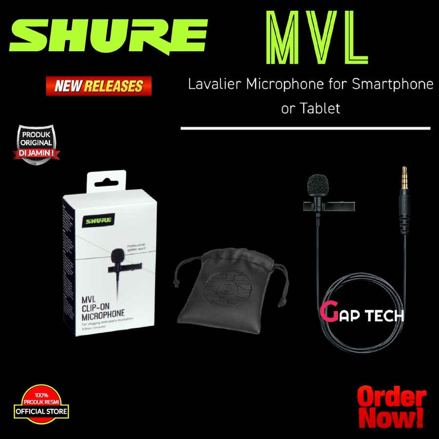  Shure MVL Lavalier Microphone for iPhone & Tablet