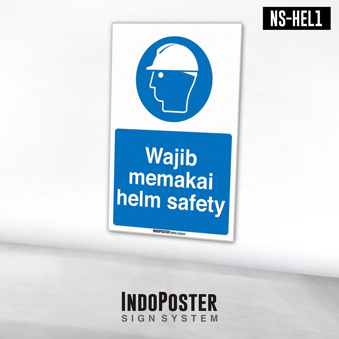 Stiker Safety Sign K3 Wajib Memakai Helm Safety Pelindung Kepala ...