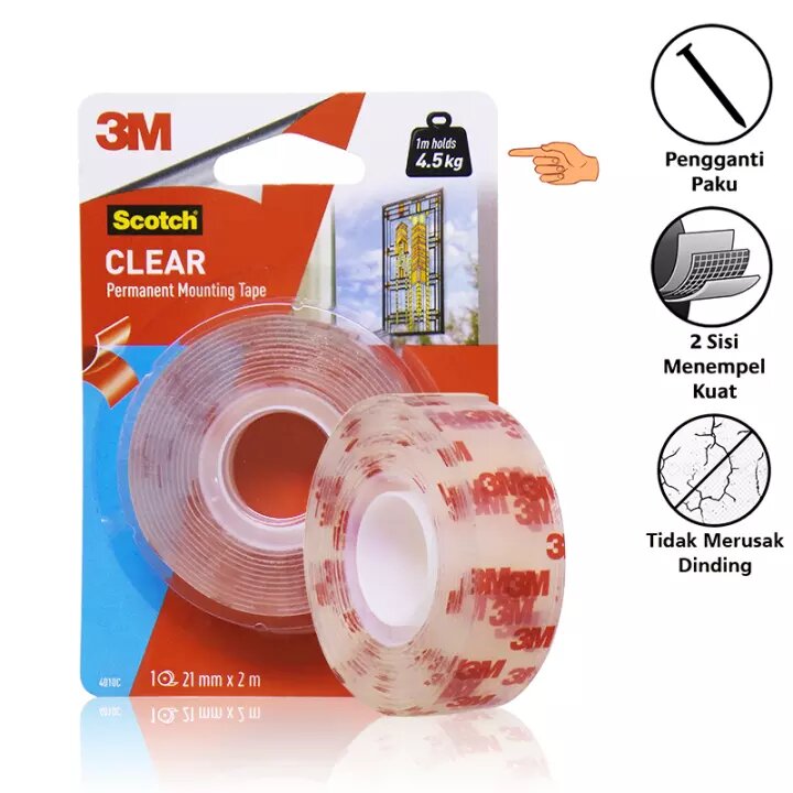 3M Scotch Double Tape VHB Mounting Transparant Bening 4010C 21 mm x 2