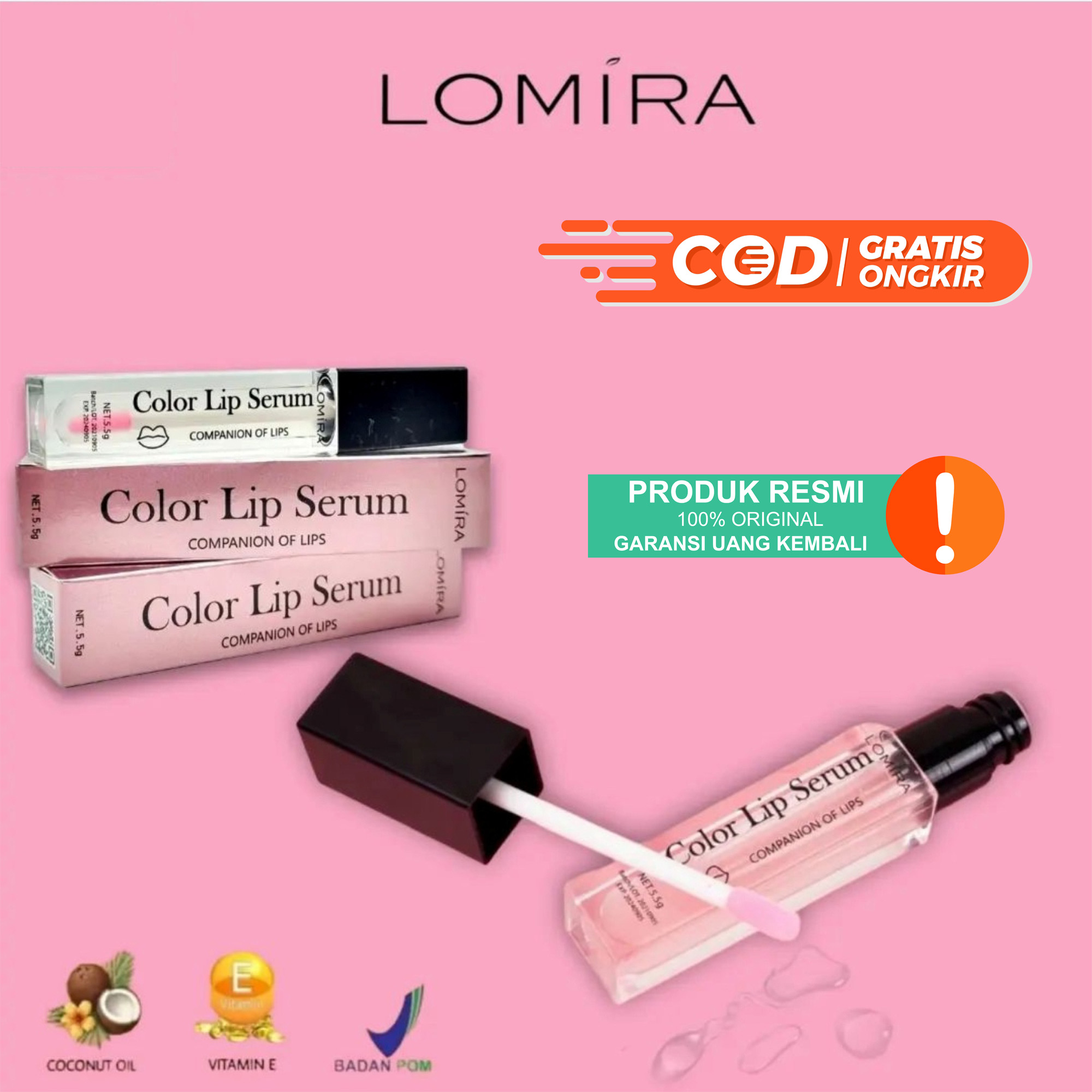 LOMIRA Color Lip Serum Lip Gloss Long Lasting BPOM Lazada Indonesia