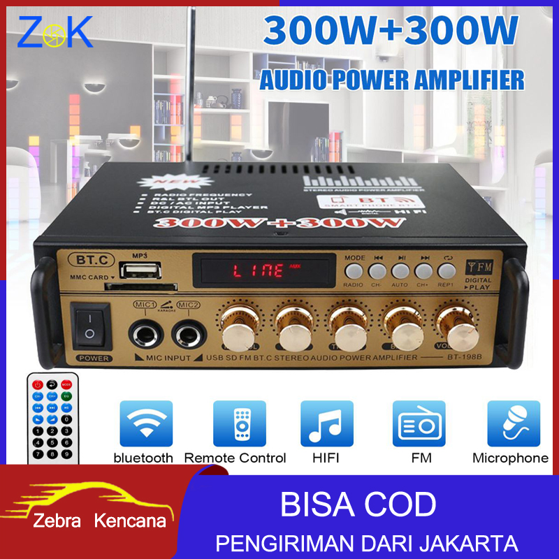 (Dikirim Dari Jakarta) Power Amplifier Wireless Bluetooth BT198A 300W