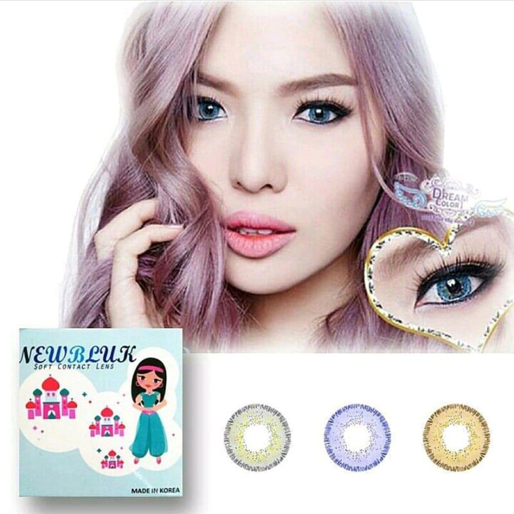 NewBluk Softlens - Biru + Gratis Lens case - Normal / Plano