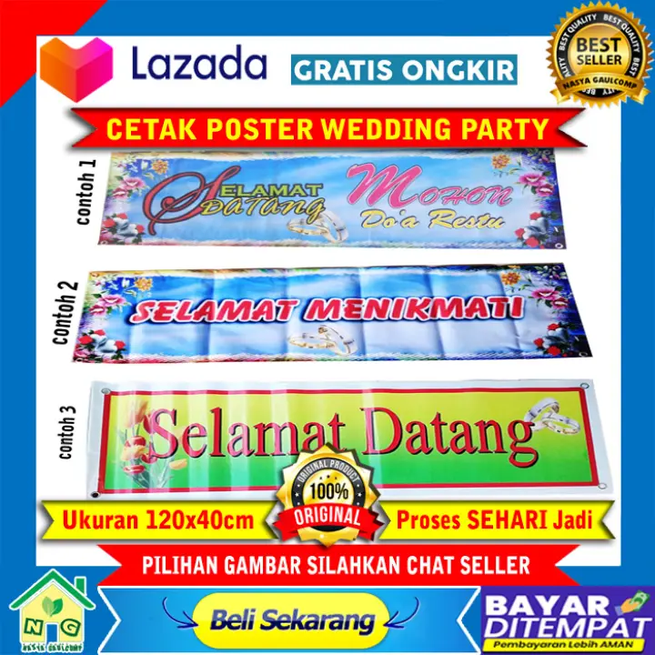 Poster Banner Spanduk Backdrop Background Wedding Dekorasi Dinding Dekorasi Wedding Prewedding Dekorasi Pernikahan Minimalis Free Tambah Nama Mempelai Nikahan Poster Banner Selamat Menikmati Selamat Datang Para Tamu Undangan Lazada Indonesia