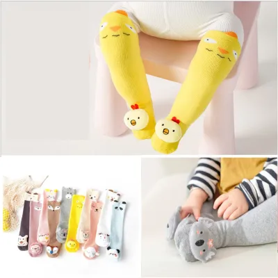 Kaos kaki panjang middle socks boneka timbul, Kaos kaki impor anti slip boneka lucu anak