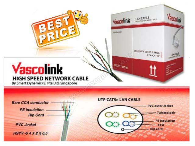 Kabel UTP 305 meter CAT 5e Vascolink 1000 Feet