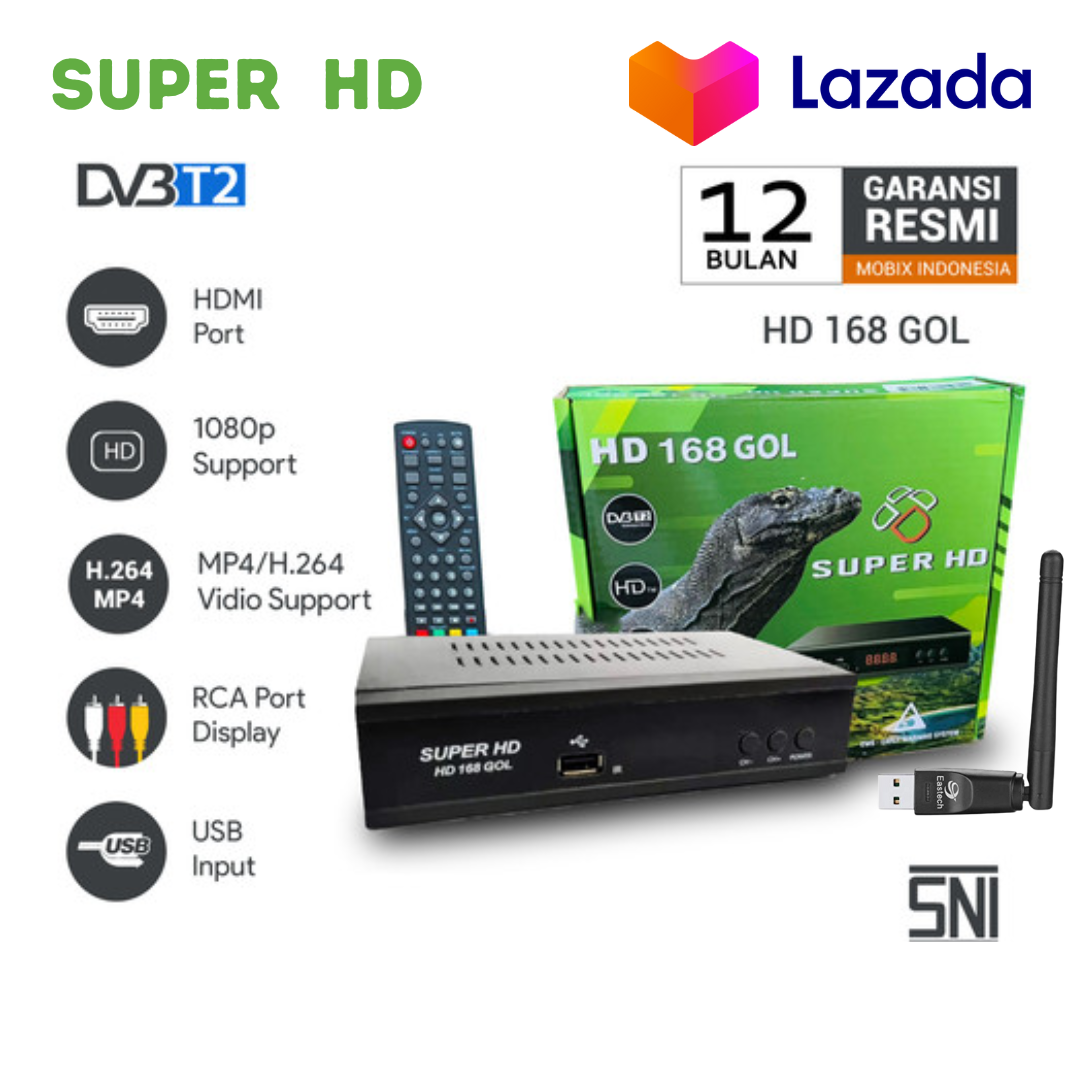 STB SET TOP BOX TV DIGITAL KOMODO SUPER HD 168 GOL BISA YOUTUBE TIKTOK