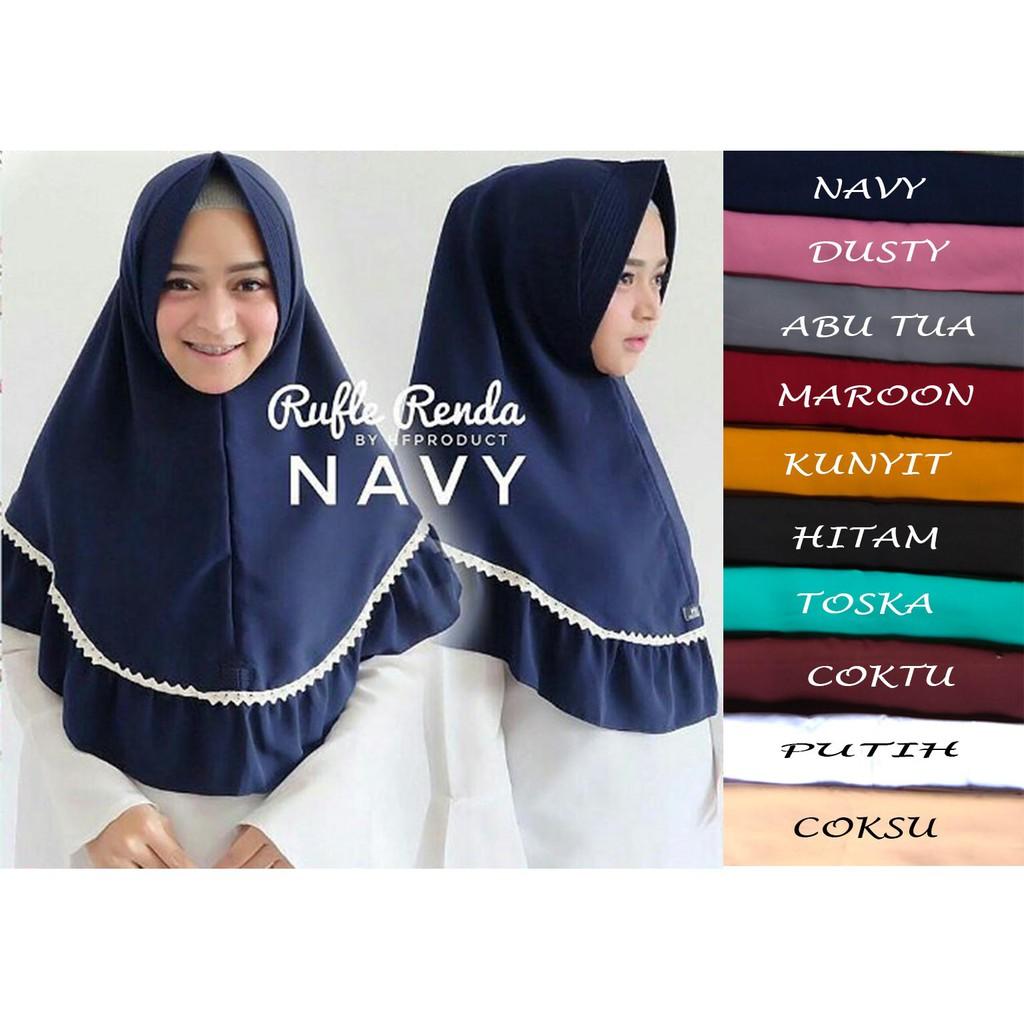 RENDA REMPEL KHIMAR RUFLE TERMURAH WOLFIS JILBAB HIJAB PET ANTEM
