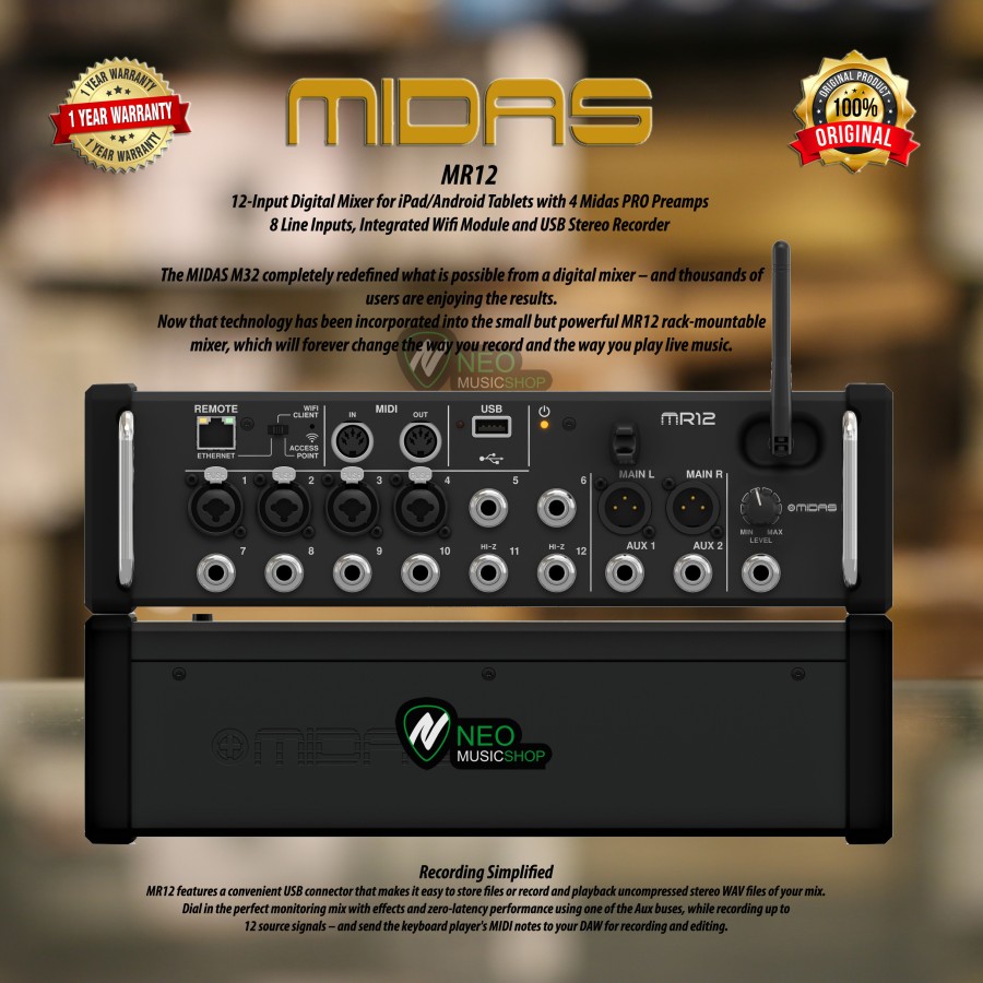 Mixer Digital Midas MR12 ORIGINAL Lazada Indonesia