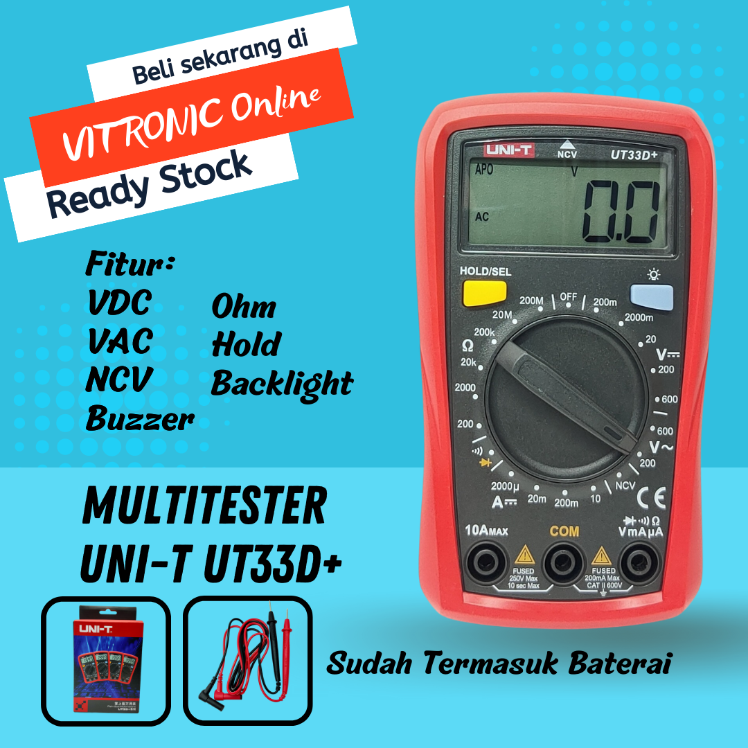 Multitester UNIT UT33D+ Multimeter UNIT UT 33D+ Tester NCV Lazada