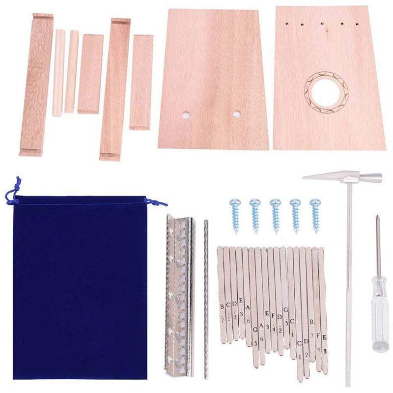 DIY Kalimba Kit, 17 Tone Kalimba Mbira Small Hand Thumb Piano Finger Percussion for Kids