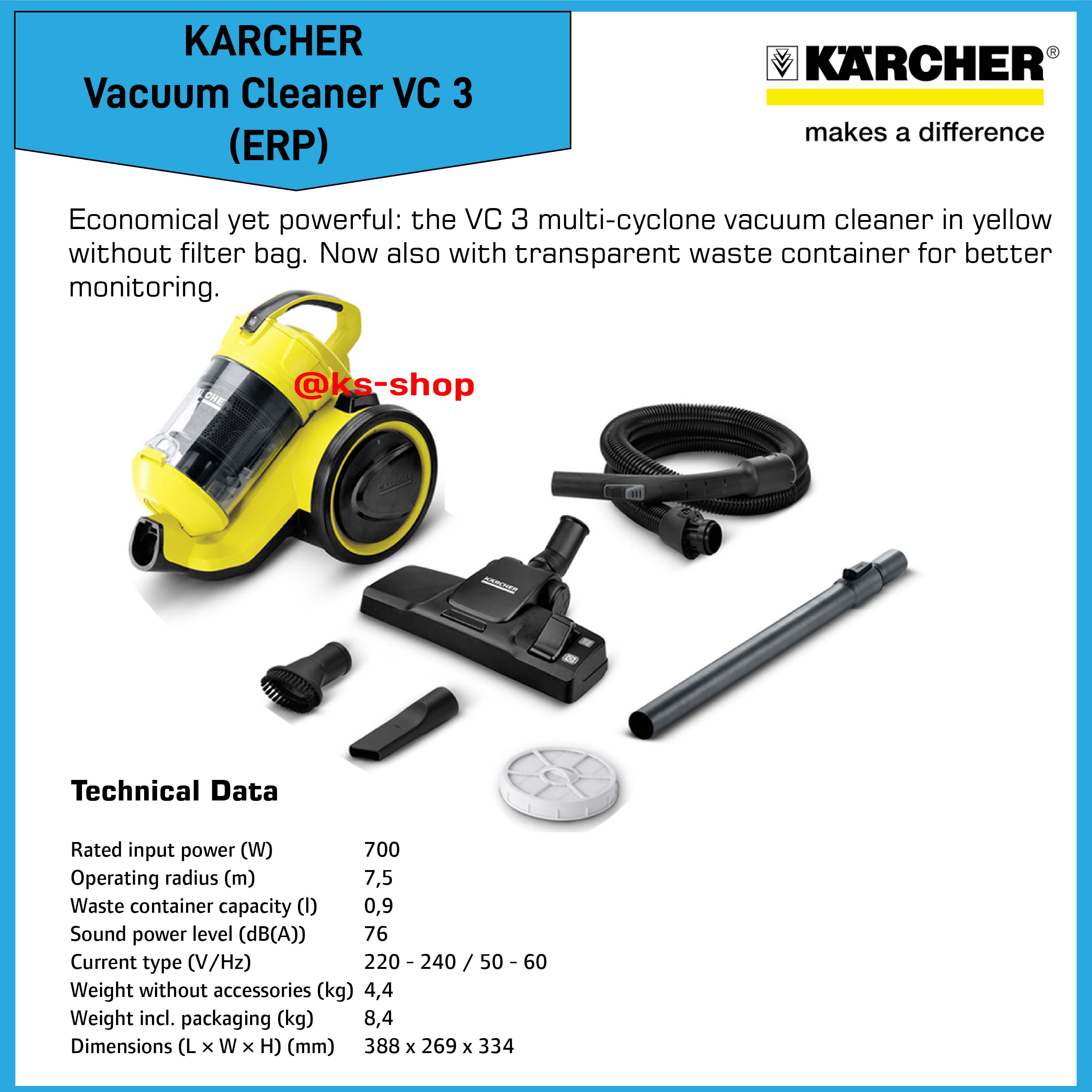 Karcher VC 3*ERP Karcher Karcher Vacuum Cleaner VC 3 ERP Dry