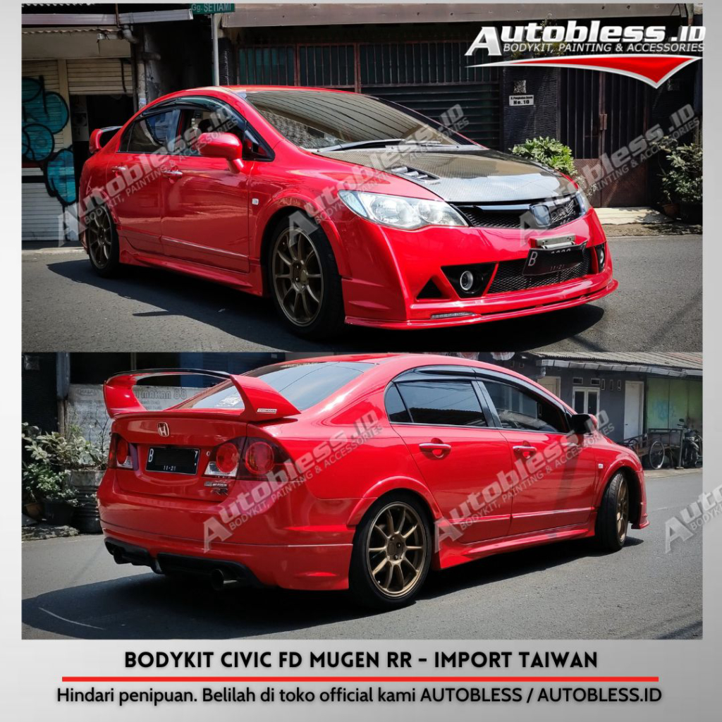 Bodykit Honda Civic FD Mugen RR Import Taiwan Paket Lengkap | Lazada ...