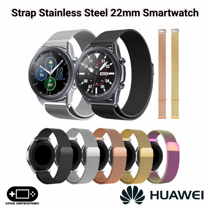 Tali Jam Tangan Huawei Stainless Steel With Leather Strap