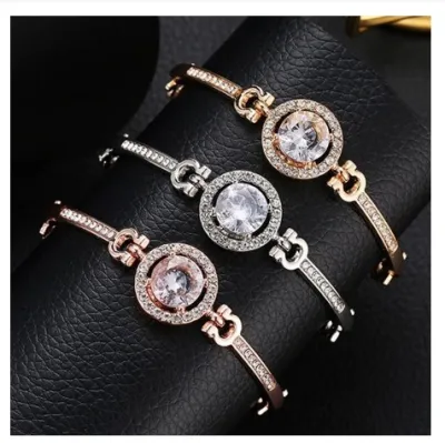 GRATIS ONGKIR / MURAH / Gelang Rantai Lapis Emas / Silver dengan Berlian Imitasi Individual Elegan untuk Wanita