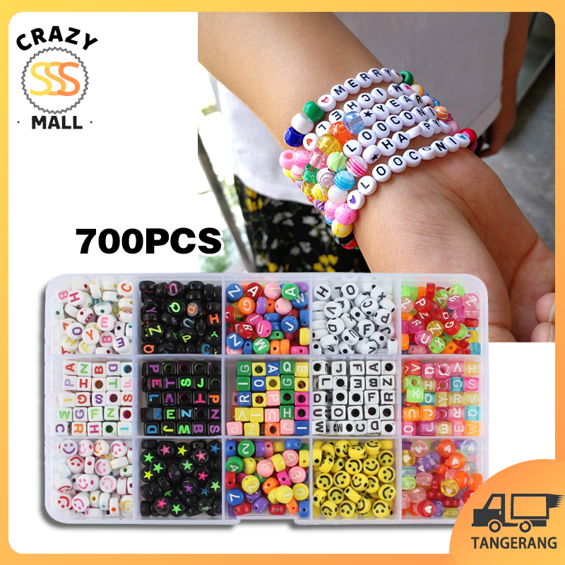 15 Grid Smiley Huruf Manik-manik Kotak Set Alfabet Manik-manik