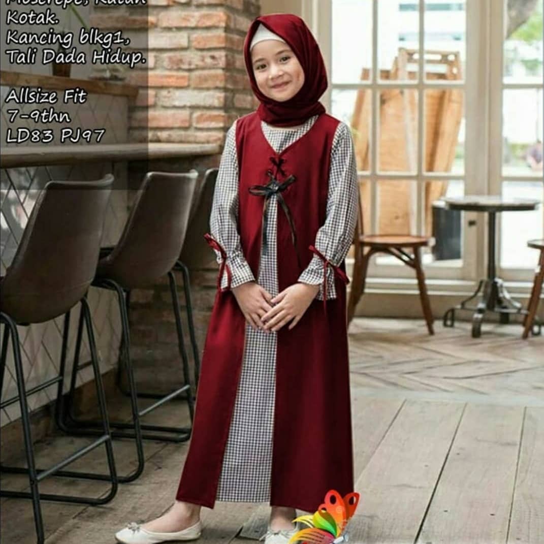 Equeenstore Faten Dress Anak Perempuan Free Pashmina Bahan Mosscrepe Mix Katun Gamis Anak Dress Anak Baju Muslim Anak Pakaian Muslim Anak Lazada Indonesia