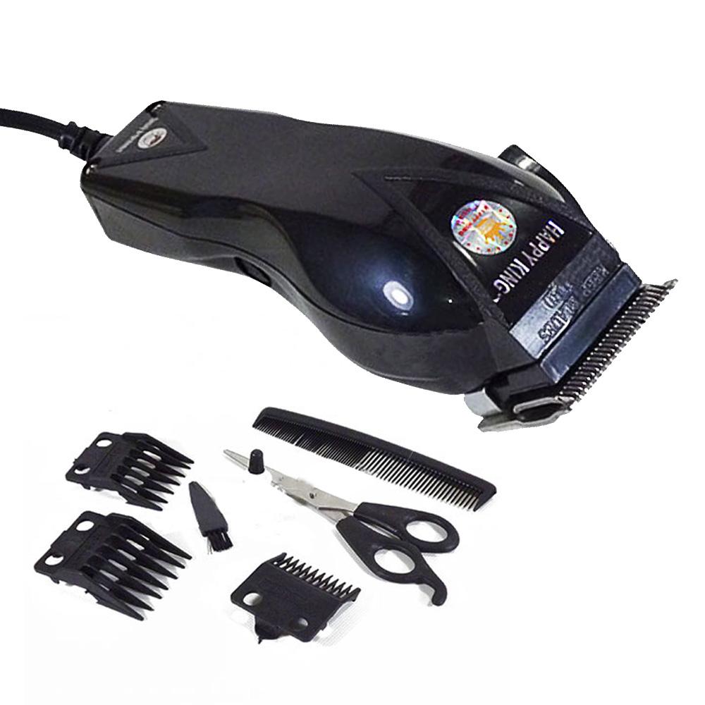 Happy King SS 906 Alat Cukur Rambut Hair Clipper Trimmer Mesin Potong Professional Groomer 3 Mata Pisau Tajam Dan Hemat Energi - Putih + Gratis Tempelan Belakang HP/Gurita HP 1 Pcs