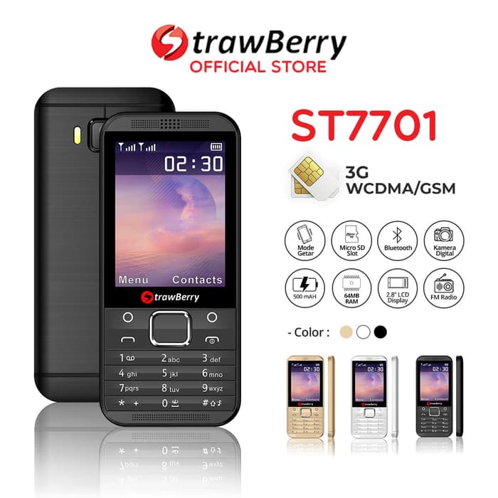 Strawberry St7701 Bluetooth Dual Sim Radio Fm Hp Unik Hp Murah Lazada Indonesia