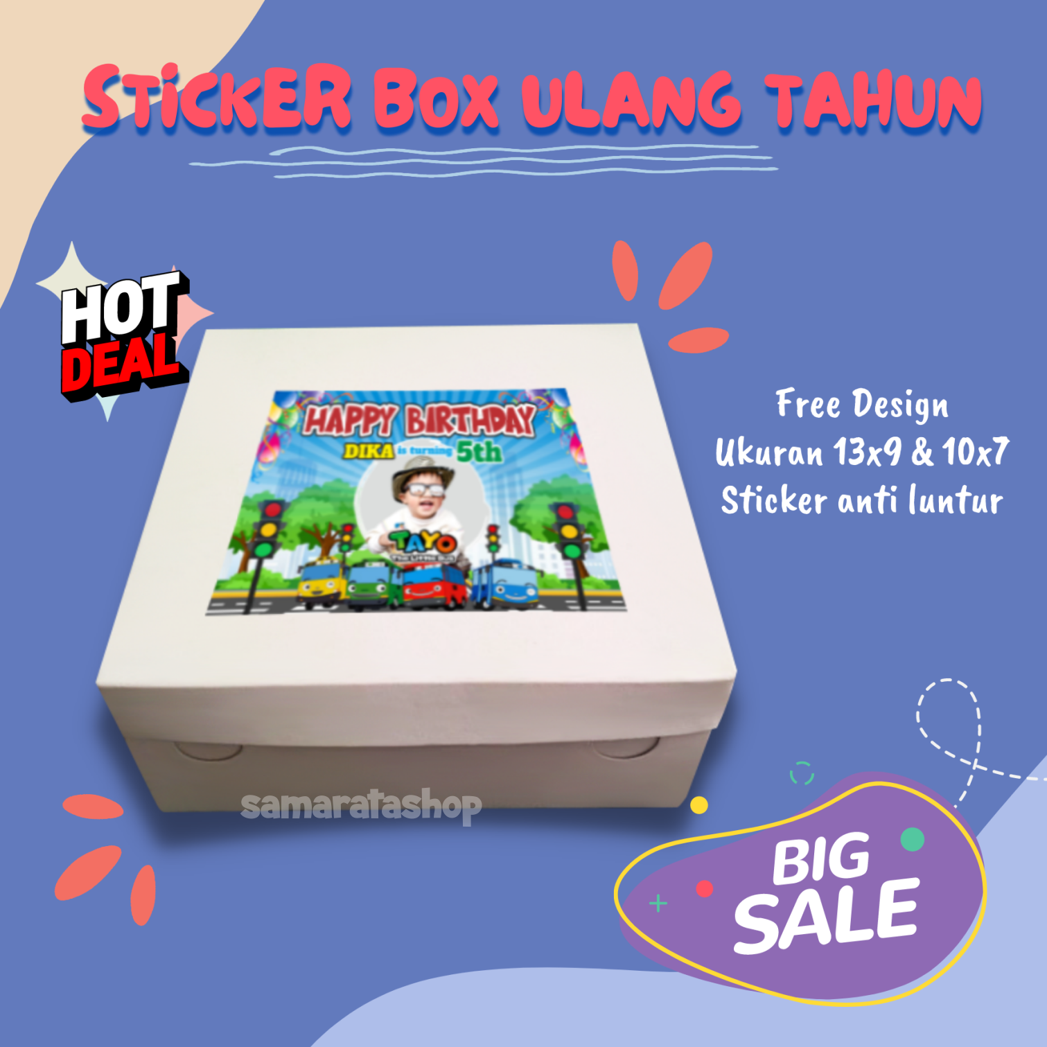Sticker Ulang Tahun Nasi Bento Sticker Tasyakuran Aqiqah Tedhak Siten