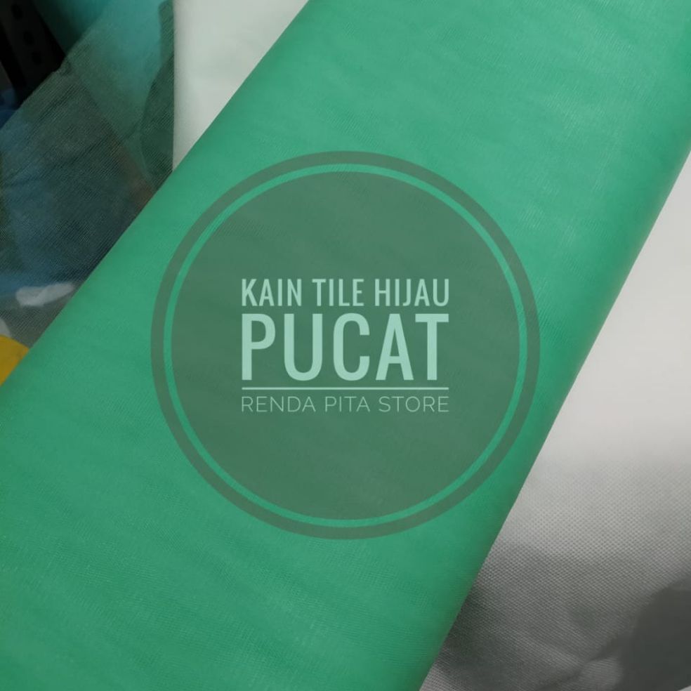 kain tile transparan polos/kain jala rok tutu dan kerajinan warna HIJAU