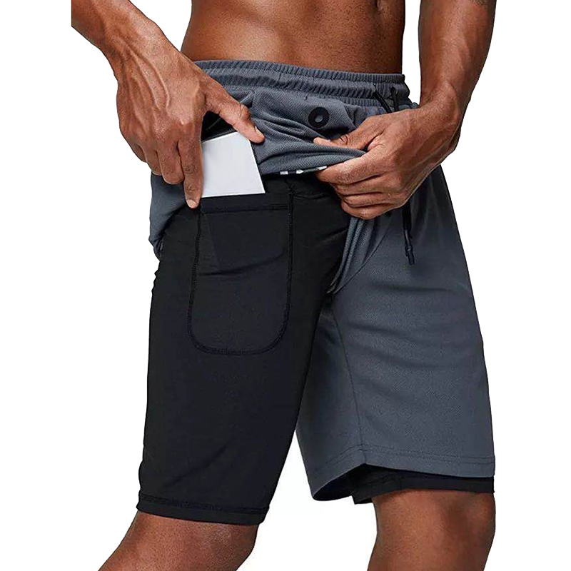 2 in 1 Double Layer Ultra Shorts |Plain Black