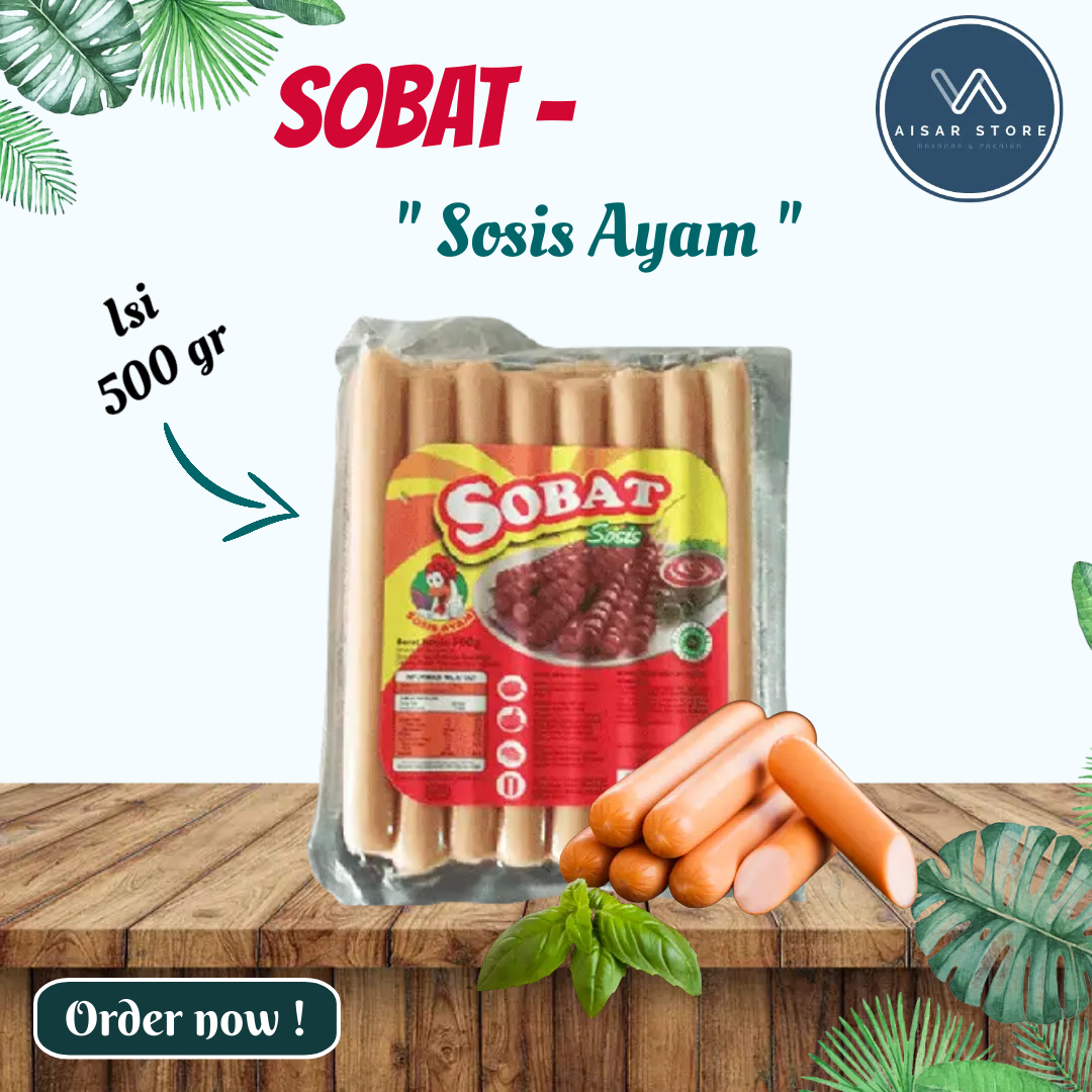 SOBAT Sosis Ayam 500gr / Sosis Untuk Bakaran / Cemilan SosisAyam SOBAT