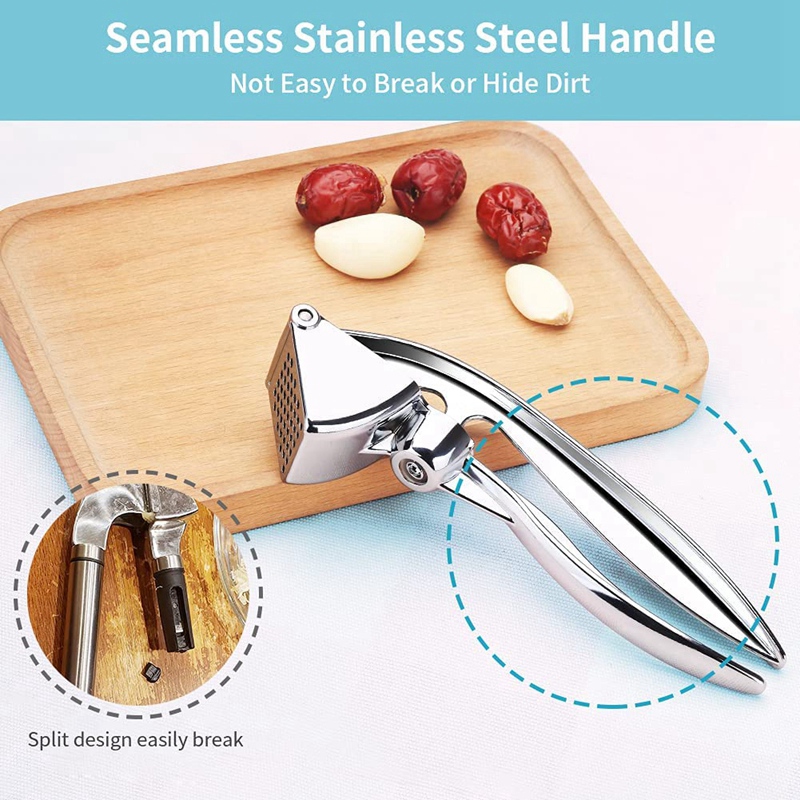 Garlic Press Zinc Alloy, Garlic Mincer Rust Proof Garlic Crush Date
