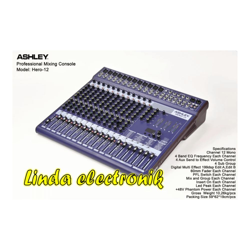 Mixer Ashley Hero 12 Channel Original Multi Effect 199dsp Hero12