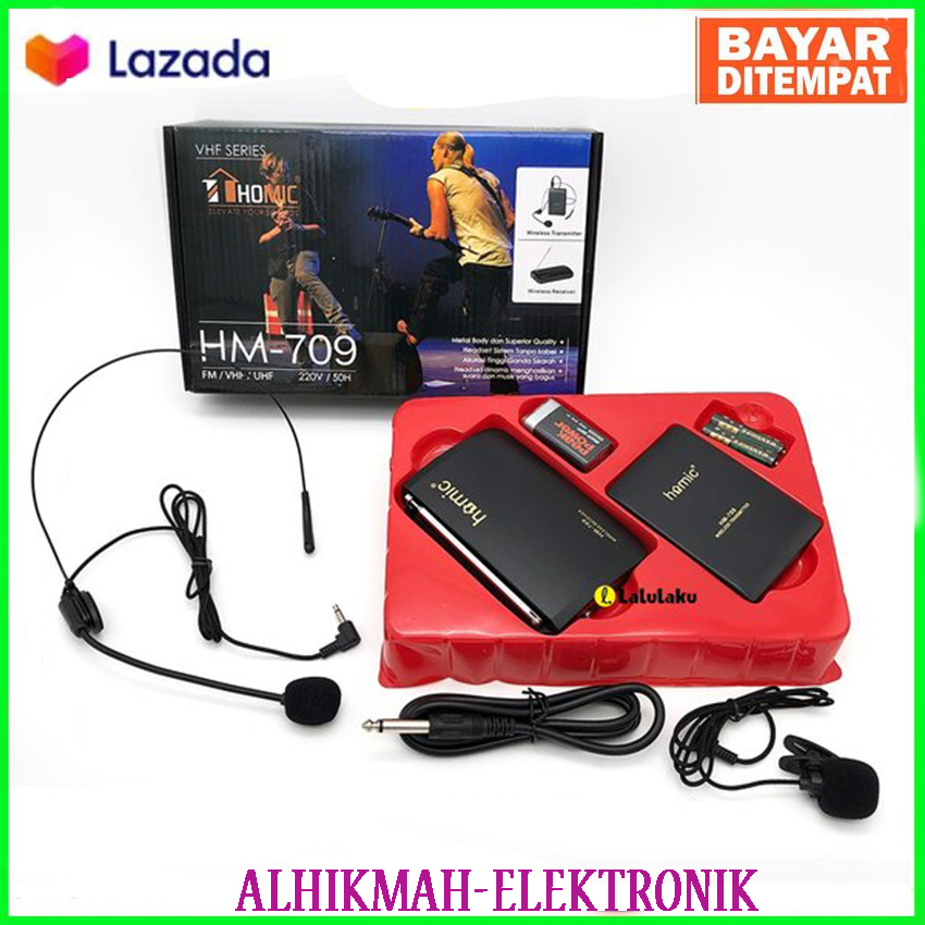 Homic Microphone Clip Wireless Microphone Jepit Homic HM709 suara jernih dan mantap Lazada