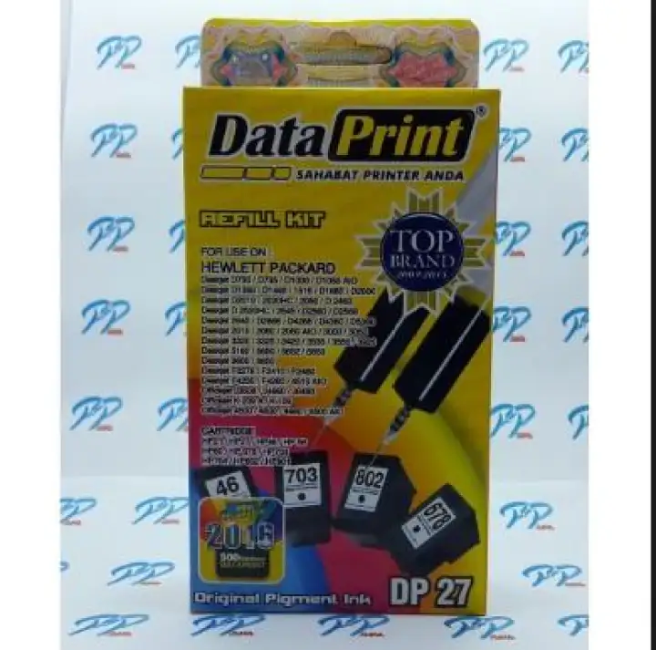 Data Print Dp 27 Tinta Refill For Cartridge Printer Hp Tinta Hitam 2 X 20 Cc Lazada Indonesia