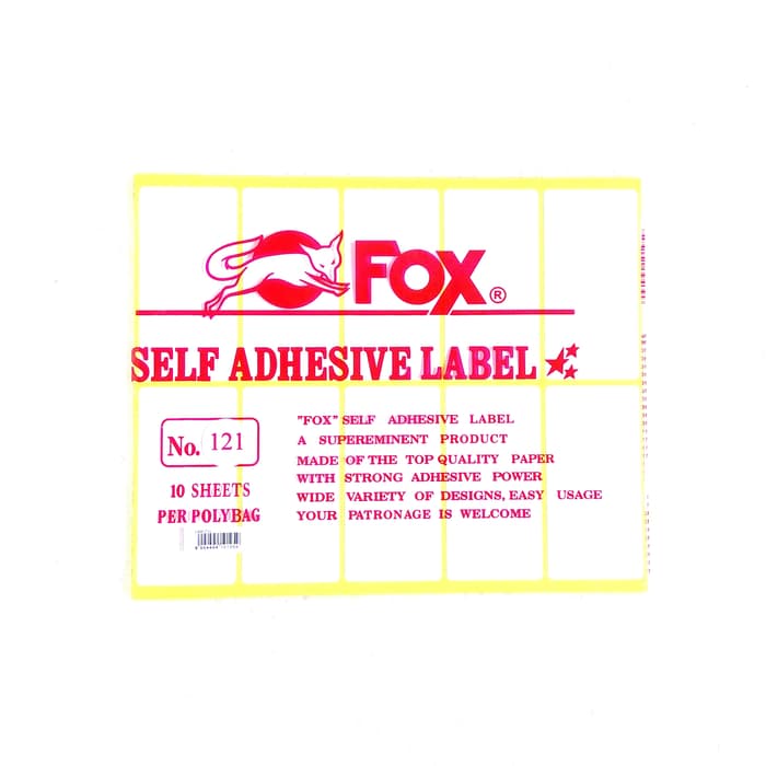 Kertas Label Stiker Fox Semua Ukuran Lazada Indonesia
