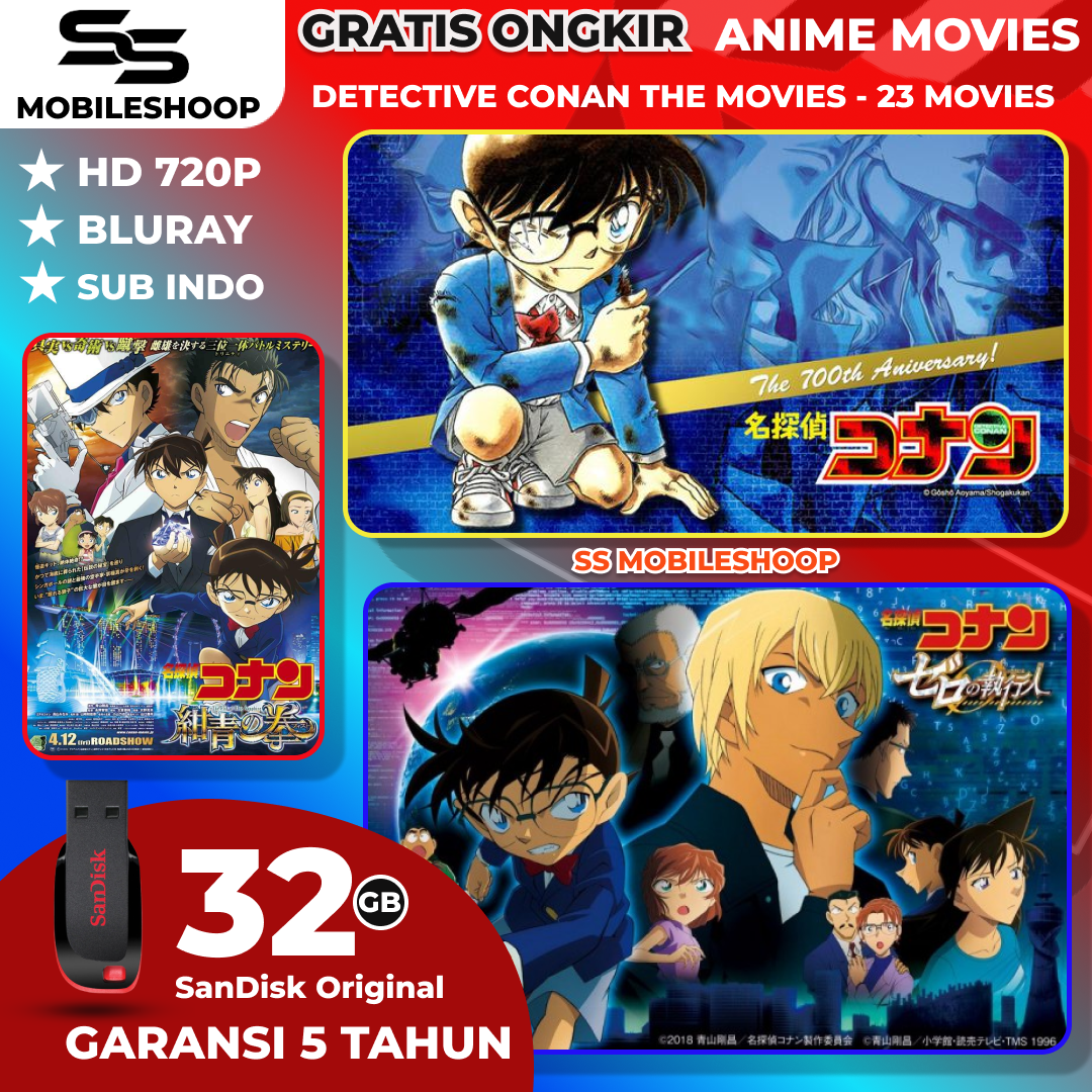 Flashdisk 32GB isi Film Anime Detective Conan The Movie Completed